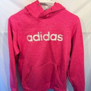 ADIDAS  Medium Bright Heather Pink Hoodie Sweatshirt NO STRINGS